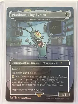MTG Planton tiny tyrant 1926 Borderless Foil Spongebob Secret Lair Magic Card NM - Image 1