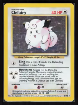 Clefairy Holo Holo Rare Pokemon Base Set 005/102 MP - Image 1