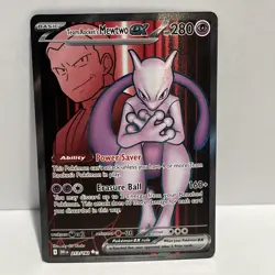 Team Rockets MewTwo ex 213/182 Full Art Destined Rivals Pokemon TCG. - Image 1