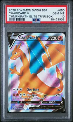 2020 POKEMON SWSH BLACK STAR PROMO #050 CHARIZARD V PSA 10 - Image 1
