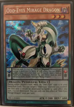 YuGiOh Odd-Eyes Mirage Dragon Secret Rare 1st Edition DRL3-EN001 - Image 1