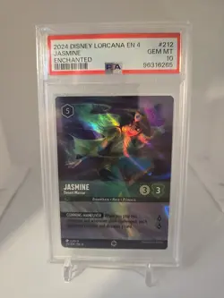 Disney Lorcana Jasmine Desert Warrior English Enchanted Card 212/204 PSA 10 - Image 1