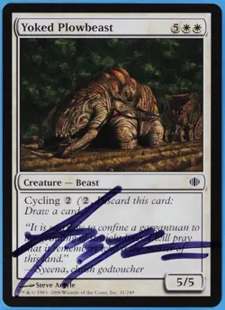 Yoked Plowbeast Shards of Alara NM Common Artist Signed CARD (s1339) ABUGames - Image 1