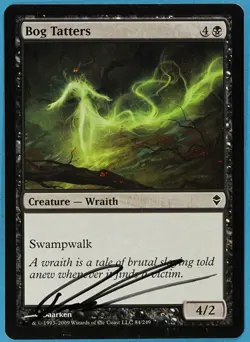 Bog Tatters Zendikar NM Black Common Artist Signed MTG CARD (ID# s4796) ABUGames - Image 1