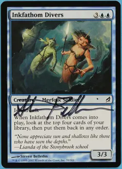Inkfathom Divers Lorwyn NM Blue Common Artist Signed CARD (s2005) ABUGames - Image 1
