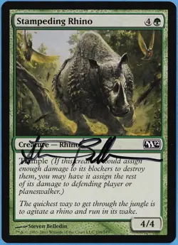 Stampeding Rhino Magic 2012 / M12 NM Common Artist Signed CARD (s1961) ABUGames - Image 1
