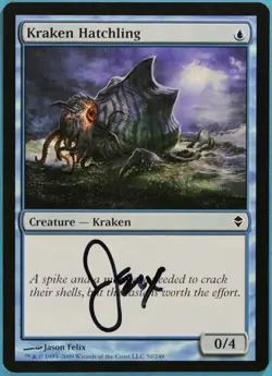 Kraken Hatchling Zendikar NM Blue Common Artist Signed CARD (s4212) ABUGames - Image 1