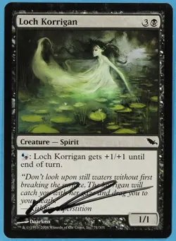 Loch Korrigan Shadowmoor NM Black Common Artist Signed CARD (s4764) ABUGames - Image 1