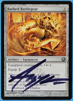 Barbed Battlegear Scars of Mirrodin NM Artist Signed CARD (s1342) ABUGames - Image 1