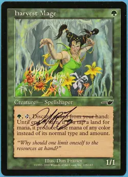 Harvest Mage Nemesis NM Green Common Artist Signed MTG CARD (ID# s2247) ABUGames - Image 1