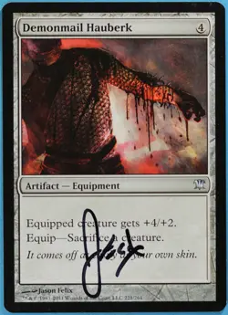 Demonmail Hauberk Innistrad NM Uncommon Artist Signed CARD (s4201) ABUGames - Image 1