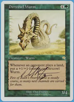 Dirtcowl Wurm Battle Royale NM Green Rare Artist Signed CARD (s2466) ABUGames - Image 1