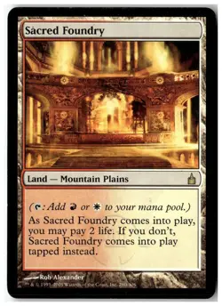 MTG Sacred Foundry - Ravnica: City of Guilds Moderately Played English - Image 1