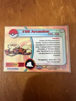 Pokemon Topps Chrome 2000 TV #59 Arcanine Spectra Holo Vintage Trading Card - Image 2