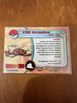 Pokemon Topps Chrome 2000 TV #59 Arcanine Spectra Holo Vintage Trading Card - Image 3