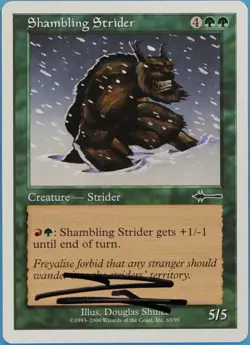 Shambling Strider Beatdown NM Green Common Artist Signed CARD (s3097) ABUGames - Image 1