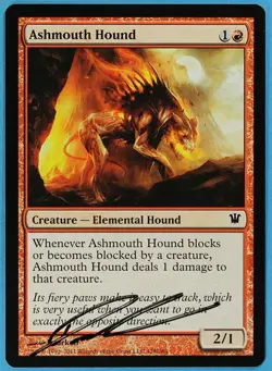 Ashmouth Hound Innistrad NM Red Common Artist Signed CARD (s4804) ABUGames - Image 1