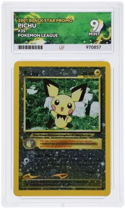 ACE 9 Pichu Black Star Promo 35 Pokemon League Holo WOTC Pokemon - Image 1