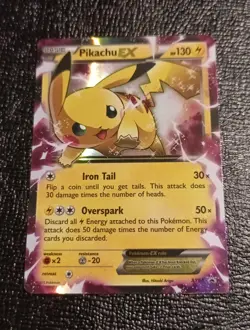 Pokemon Pikachu EX XY84 XY Promo Holo 130 HP Iron Tail Overspark English Card - Image 1