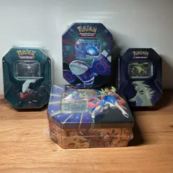 Pokemon Tin Bundle Zacian EX/Darkrai + Tyranitar Triple Whammy Tin/Kyogre EX Tin - Image 1