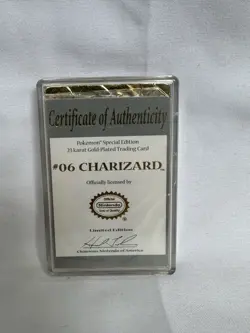 Pokemon Special Edition 23 Karat Gold-Plated Charizard Limited Trading Card 1999 - Image 2