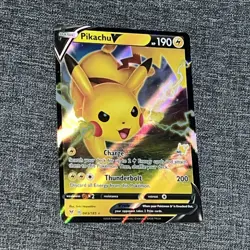 NM Pokemon TCG Pokemon Pikachu V Ultra Rare Holo 043/185 - Image 1