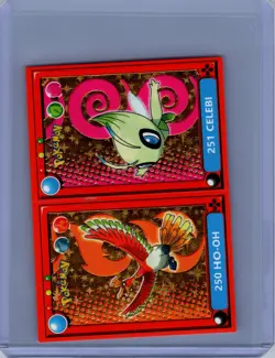 Pokemon POKEDEX VOL.1 STICKER #250/251 HO-OH/CELEBI (GOLD STAR) PERU NM - Image 1