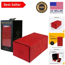 Red PVC-Free Double Deck Box with Magnetic Closure - Ultimate Card Protection - Image 1