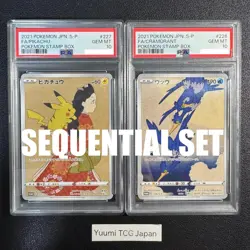 PSA 10 Pikachu 227/S-P Cramorant 226/S-P Sequential Set Stamp Box Pokemon Card - Image 1