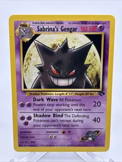 Sabrina's Gengar 29/132 Rare Gym Challenge Pokemon Card LP Lightly Played - Image 1