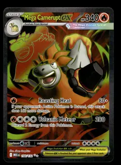 Mega Camerupt ex 156/132 Ultra Rare Mega Evolution Pokemon Card - Image 1
