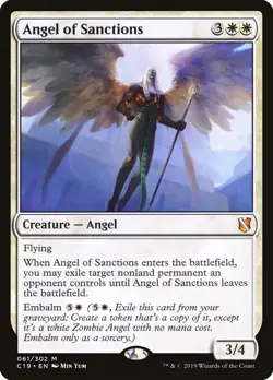 Angel of Sanctions Commander 2019 NM White Mythic Rare MAGIC MTG CARD ABUGames - Image 1