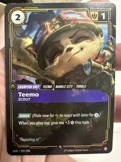 Riftbound Origins League of Legends TCG Teemo Promo Card 197/298 English NM - Image 1