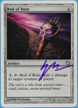 Rod of Ruin 9th Edition NM Artifact Uncommon Artist Signed CARD (s1896) ABUGames - Image 1