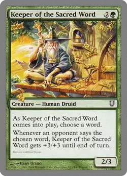 Keeper of the Sacred Word NonFoil Unhinged 101 NM MTG - Image 1