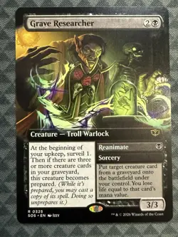 MTG Grave Researcher #0325 Extended Art Rare Secrets of Strixhaven (SOS) - Image 2