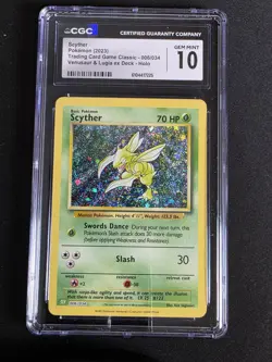 2023 Pokemon Scyther 006/034 Holo Venusaur & Lugia ex CGC 10 - Image 1