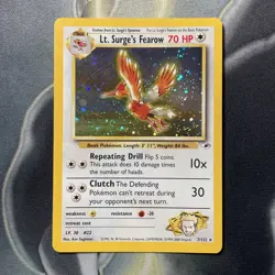 Pokemon TCG Lt. Surge's Fearow Card 7/132 Gym Heroes Holo - Image 1