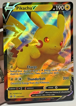 Pokemon Pikachu V - Promo SWSH061 Full Art Holo NM - Image 4