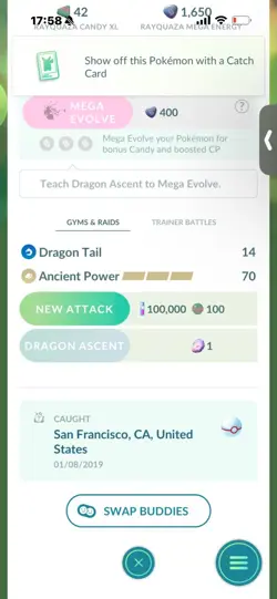 Pokemon Go Legendary Rayquaza ( Normal ) (Reduced) - Image 2