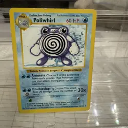 Poliwhirl 38/102 Uncommon Base Set Shadowless Pokemon Moderately/Heavy Played - Image 1