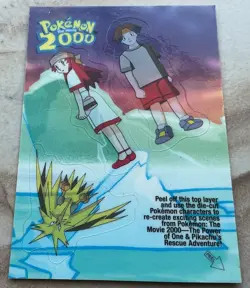 2000 Pokemon The Movie Zapdos Tracey Melody Topps Sticker Card #3 of 10 - Image 1