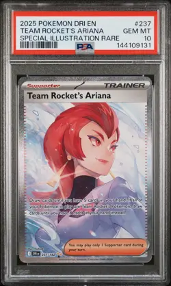 2025 POKEMON DRI EN-DESTINED RIVALS #237 TEAM ROCKET'S ARIANA PSA 10 - Image 1
