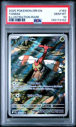 2025 POKEMON DRI EN-DESTINED RIVALS ILLUSTRATION RARE #183 YANMA PSA 10 - Image 1