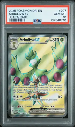 2025 POKEMON DRI EN-DESTINED RIVALS ULTRA RARE #207 ARBOLIVA EX PSA 10 - Image 1