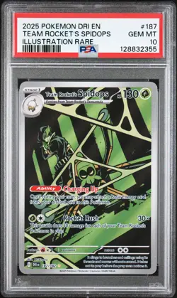 2025 POKEMON DRI EN-DESTINED RIVALS #187 TEAM ROCKET'S SPIDOPS PSA 10 - Image 1