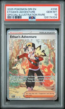 2025 POKEMON DRI EN-DESTINED RIVALS #236 ETHAN'S ADVENTURE PSA 10 - Image 1