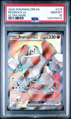 2025 Pokemon Dri En-Destined Rivals #214 Regirock Ex Ultra Rare PSA 10 - Image 1