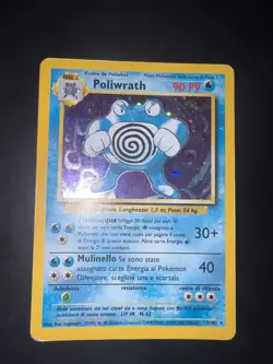 Pokemon Poliwrath 13/102 Set Base Rara Holo Unlimited Wizards ITA Carte Vintage - Image 1