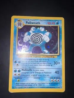 Pokemon Poliwrath 13/102 Set Base Rara Holo Unlimited Wizards ITA Carte Vintage - Image 2